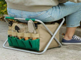 Folding Gardening Stool with Detachable Storage Tote Bag, Multifunctional Gardening Tools Set V1369-AZ3-W-02499