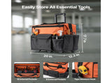 Rolling Tool Bag, 110 lbs Load Capacity, 27 Pockets Heavy Duty Roller Tool Bag on Wheels, Adjustable V952-GLGJD20YC16849CWN001V0