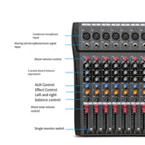 Hridz CT-80S Professional Audio Mixer 8 Channels Bluetooth USB Mixer with Effects, 48V Phantom V571-HRIDZCT80SAM