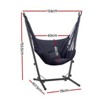 Gardeon Hammock Chair Outdoor Camping Hanging with Stand Grey HM-CHAIR-PILLOW-GREY-H