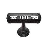 Vintage Style Black Table Top Calendar 24x18cm V637-56017CAL