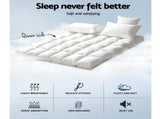 Giselle Bedding 5cm Bamboo Pillowtop Mattress Topper 1000GSM Mattress Pad for Back Pain Relief TOPPER-BAM-Q
