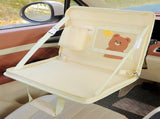 Yellow Foldable Car Back Seat Organizer Tray - PU Leather Travel Desk with Tablet Holder V888-ELOSUNG27010