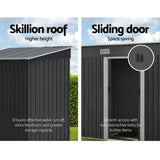 Giantz Garden Shed 1.94x1.21M Sheds Outdoor Storage Workshop House Tool Shelter Sliding Door SHED-FLAT-4X6-AB