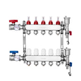 5-Branch Heat Manifold, 1/2" PEX Tubing Manifold, Stainless Steel PEX Manifold for Hydronic V952-DRFSQBXG5HLGXT75CV0