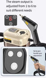 Beige 1500W High Pressure Steam Cleaner with Digital Display - 1.2L Heavy Duty Steamer for V888-ELOSUNG44363
