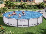 Bestway Swimming Pools 427cm x 107cm Steel Above Ground Round Backyard Pool Set White BW-POOL-R-427-56949