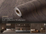 Self Adhesive Retro Wood Wall Covering 0.45x6M, Light Brown Wood Grain, Multi-Scene DIY Sticker V1221-XM-LB1765-GM62