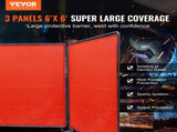 Welding Screen with Frame, 6' x 6' 3 Panel Welding Curtain Screens, Flame-Resistant Vinyl Welding V952-SMSHJPF6X6YCUPLA3V0