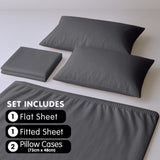 4pc 1000 Thread Count Cotton Rich King Bed Sheet Gift Pack CVC Microfibre Blend in Charcoal CVC-10KS-CH
