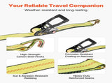 Wheel Chock Tie-Down Kit, Deck-Style Trailer Tie Down Strap, Car Tie Down Kit with J-Hook, Break V952-CLJGTJ2JBXJX0SH2A001V0