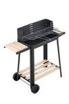 Charcoal Grill BBQ with Manual Rotisserie Stick on Trolley Stand V196-BQ260