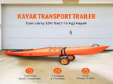 Foldable Kayak Cart Canoe Boat Carrier 250lbs Load with 10'' Solid Tires V952-S250LBS10INCHUJK2V0
