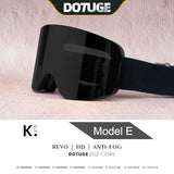 Magnetic Flip-Up Ski Goggles with Anti-Fog Cylindrical Lens for Snow Sports, Winter Hiking, and V1341-ZY-JNQ8ZBDG-D