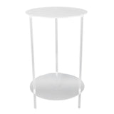Clear Acrylic Side Table 2 Tier Round Top Nightstand Small Modern End Table for Living Room Bedroom V1294-YM0901-3116240009311