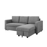 Murry 2 Seater Sofa Bed With Pull Out Storage Corner Lounge Set In Grey With Chaise V43-SOF-MURR-GR