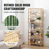 VEVOR Bamboo Bookshelf 6 Tiers Bamboo Ladder Bookcase Rectangle Storage Rack V952-TBSJTBZZZFX69RI3MV0