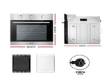 Devanti 60cm Electric Built In Wall Oven Stainless Steel 70L Silver BIO-C-5F-M7B-SS