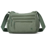 Green Lightweight Nylon Crossbody Bag for Women - Multi-Compartment Shoulder Purse with Adjustable V888-ELOSUNG56194-4