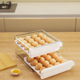 Stackable Storage Container Holder, for Refrigerator. Smooth Slide-out Drawers. BPA-free Kitchen V1369-AZ3-W-09990
