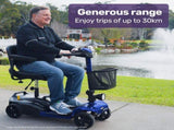 EQUIPMED FreeLite Mid-Sized Electric Foldable Mobility Scooter, Lithium Battery, Long Range and V219-HMBMSCEQ4LBB
