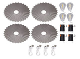 4 Pack LED Tent Lamp USB C Rechargeable Camping Tent Lantern with Hanging Hook Portable for Hiking V1294-YM0901-3119250027411