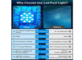 4Pcs Underwater Lights LED Submersible Pool Light Rechargeable with Remove Panel V1181-EHN0079