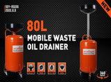 HORUSDY 80L Mobile Waste Oil Drainer Telescopic Workshop Fluid Collection Tank V465-95226
