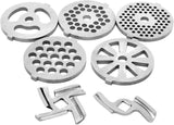 7 Piece Stainless Steel Meat Grinder Plates & Blades for Food Chopper & Meat Grinder V1188-CYX-DP-193