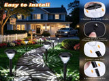 Solar Landscape Lights 4-Pack 10-LED Warm White Outdoor Lights Garden Lights - White - Size 13.4in V1107-118-95995-WHT