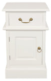 Tasmania 1 Solid Door 1 Drawer Bedside V199-BS101PNLWH