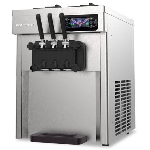 POLYCOOL Benchtop Soft Serve Ice Cream Machine, 3 Flavours, 2Twist, Frozen Yoghurt, Acai Maker, V219-ICMIMCPC263A