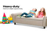 Artiss Storage Ottoman Blanket Box 125cm Arm Linen Beige OTM-ARM-L133-TA