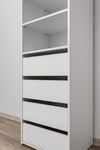 GENEVA THREE SHELF/FOUR DRAWER BUILT IN WARDROBE - VJ PANEL V164-ECW2VB