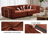 Artiss Convertible Folding Sofa Bed Orange SBED-E-FLD03-2S-OR-AB