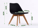 4X Retro Dining Cafe Chair Padded Seat BLACK V274-FT-J900-BK4