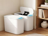 Devanti Automatic Trash Bin 2PCS with Lid 11L Motion Sensor Kitchen Bin Touchless Garbage Can Modern SB-F-11L-WHX2