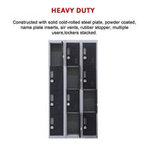 12-Door Locker for Office Gym Shed School Home Storage - 3-Digit Combination Lock V63-839031