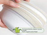 600pcs Disposable Sugarcane Bagasse Round Bowls - 18cm - Bulk V563-BA1811-30-20PK