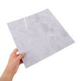 10Pcs Grey PVC Self Adhesive Floor Tiles Waterproof Vinyl Flooring for Bathroom Kitchen Living Room V1370-AZ4-17312