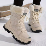Women's long-sleeve snow boots, winter, fleece-lined, warm, outdoor, snow, sports shoes, minus V1102-M-DRESS-QASZ-785221-KHAK-8AU8EU39