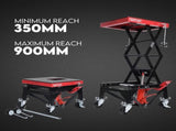 Motorcycle Scissor Lift Stand w/ castors 136KG Motorbike Working Bench Jack V379-MOTOSCRLIF