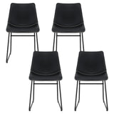 Artiss 4x Dining Chairs Retro PU Leather Kitchen Lounge Cafe Accent Chair Black UPHO-C-DIN-2503-BKX4