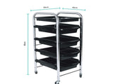 5 Tier Hairdressing Trolley Black 80x40x30 Salon Hair Colour Storage Metal Cart V238-SUPDZ-39712743424080