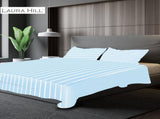 1000 Thread Count Cotton Rich Queen Bed Sheets 4-Piece Set in Striped Sky Blue CVC-10QD-STBU