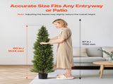 Artificial Topiary Cedar Trees, 2 Set 1524mm Faux Pine Shrubs Plants, Fake Silk Tree Look Real, Easy V952-XSRGXJS60YCXSMBHS001V0