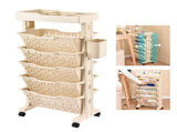 Slim Storage Cart Multi Layer Versatile Dual Sided Slim Rolling Cart Organizer Mobile Shelf for Home V1294-YM0901-3117240227411