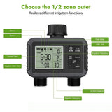 Programmable Watering Timer With 2 Zones Double Outlet Faucet Controller For Outdoor Lawn And Garden V1369-AZ3-W-14046
