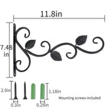 3 Leaves Style Metal Hanging Plant Brackets 12 inches x 7.5 inches,Pack of 2,Wall Mount Plant V1366-AZ2-W-24461