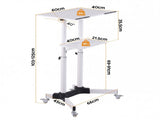 Artiss Mobile Lectern Stand, Adjustable Sit-to-Stand Presentation Podium w/ Wheels White LPS-HY04-125-WH